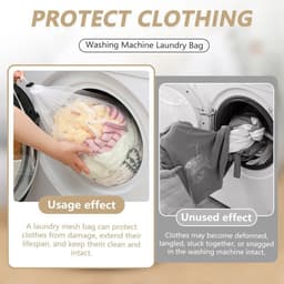 Wasmachine wasnetten set van 4 - waszakken met koordstopper voor beddengoed, kleding en dekens in diverse maten, ideaal voor delicate was en bescherming tijdens het wassen — thumbnail 4