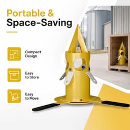 Zware Graanontlader - Zakdispenser Bulkzak - Efficiënt Lossen - Roestbestendig Ontwerp - 46 cm Hoogte - Geel — thumbnail 3