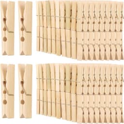 400 Stuks Houten Wasknijpers 6 cm - Duurzame Mini Clips voor Was, Kantoor Memos en Creatieve Projecten — thumbnail 1