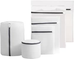Set van 6 Herbruikbare Wasnetten met Rits voor de Wasmachine, Duurzaam Mesh voor Kleding, Ondergoed en Sokken (60x60/60x50/50x40/40x30/30x20/15)