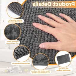 Wasbare Mat voor Cavia's en Kleine Dieren, 40 x 60 cm, Inclusief Waszak, Absorberend en Antislip, Ideaal voor Kooi en Binnengebruik, Grijs — thumbnail 4