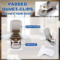 Dekbedclips - Stevige Dekbed clips - 6 Stuks - Dekbed Knijpers - Dekbed Klemmen - Clips - Dekens - Gewatteerde dekbedclips - lakenhouders - dekbedclips lakenclips - antislip dekbedhouders - sterke dekbedclips — thumbnail 3
