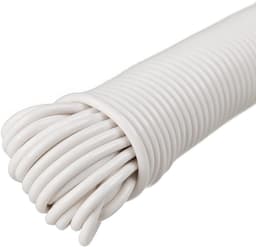 Gecoate Waslijn - Droger Touw Kledinglijn - Buiten Kleding Drogen - Synthetische Vezelkern - 15.24 meter - Wit — thumbnail 1