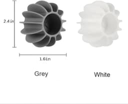 Antiklit Wasballen Voor Wasmachine - 6 Stuks - Bloemvorm - Voorkomt Verwarde Kleding - Wit En Grijs - Elk 3 Stuks - Afmeting 6x4 cm — thumbnail 5