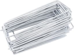 Grondankers Staal - Grondpennen Tuin - Onkruidmat Vastzetten - Verzinkt U-vormig - 15 cm - Zilver — thumbnail 1