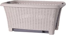 Bathroom Solutions wasmand op poten - 2x - beige - 35 ltr - 60 x 40 x 28 cm - Wasgoedmanden — thumbnail 5