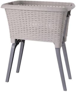 Bathroom Solutions wasmand op poten - 2x - beige - 35 ltr - 60 x 40 x 28 cm - Wasgoedmanden — thumbnail 3