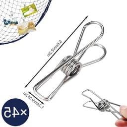 Set van 45 roestvrijstalen wasknijpers - Duurzame klemmen voor waslijn, handdoeken en kleding — thumbnail 5