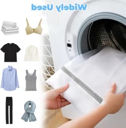8 Stuks Wasnet voor Wasmachine 40x30cm, Kleine Waszak met Verborgen Rits, Mesh Waszakken voor Fijne Was, T-Shirts, Ondergoed en Kousen — thumbnail 3