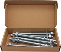 Wedge Anchors - Metal Dowels Anchor Bolt - Bevestigen in Beton - Gealuminiseerd Staal - M12 x 180 mm - Zilver — thumbnail 4