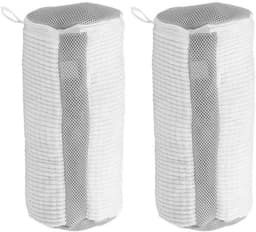 Schoenenwasmachinezakken voor droger en wasmachine, herbruikbare waszak voor sneakers, tennisschoenen en sportkleding, zachte vezels, 360° reiniging (wit) — thumbnail 1