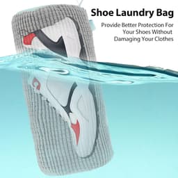 2 stuks schoenen waszak, waszak, schoenen voor wasmachine, draagbaar, met ritssluiting, waszak voor gymschoenen, loopschoenen (grijs) — thumbnail 2