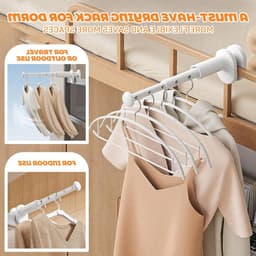 Camping Balkon Droogrek - Vouwbaar Wanddroogrek voor Kleding, Mini Wasdroger en Kledinghaak, Aluminium Uittrekbaar Droogrek — thumbnail 4