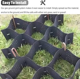 Grondstabilisatie Rooster - Grind Stabilisator - Oprit Versterken - Hoge Draagkracht - 2" Diepte - Zwart — thumbnail 4