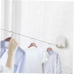 Intrekbare Waslijn - Droogrek Hangend - Kleding Drogen - Geen Boren Nodig - N.v.t. - Wit — thumbnail 4