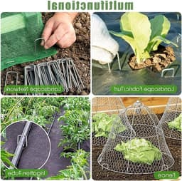 100 Stuks Tuinhaken met Wasertjes, Roestbestendige Gegalvaniseerde Grondankers voor Tuinen, Mulch en Kunstgras — thumbnail 5