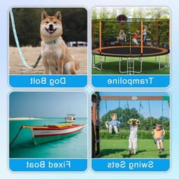 Zware Grondankers voor Tent en Trampoline - 47 cm Metaal Spiral Stake Set van 4 voor Windbestendige Bevestiging bij Camping, Schuur en Tuin met Opbergzak — thumbnail 3
