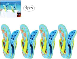 Wasknijpers - Handdoek klemmen - Strand & Tuin - Slipper design - 4 stuks - Meerdere kleuren — thumbnail 4