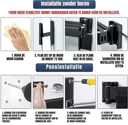 Nexvo® Wanddroogrek Inklapbaar - Wanddroogrek - Zwart - ‎120cm x 3cm x 9cm — thumbnail 5