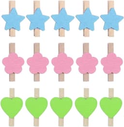 Houten Knijpers Hartjes - Decoratieve Clips - Knutselen en Decoreren - Natuurlijk Hout Materiaal - 50 Stuks - Kleurrijk — thumbnail 5
