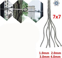 Roestvrij staaldraad - Kabel waslijn - Droogrek ophangen - Corrosiebestendig - 25 meter - Zilverkleur — thumbnail 5