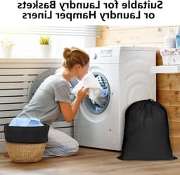 2 Pack Reiswaszakken voor Vuile Kleding 40x50CM - Grote Trekkoordzakken voor Kamperen, Thuis en Studentenhuis — thumbnail 3