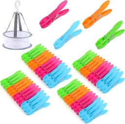 Kleurige Plastic Wasknijpers - 48 Stuks voor Handdoeken, Broeken en Ondergoed - Duurzame Klemmen voor de Waslijn en Kledinghangers — thumbnail 1
