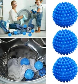 Energiebesparende droogballen voor de wasdroger - verzachtend en sneldrogend - blauw - 3 stuks — thumbnail 1