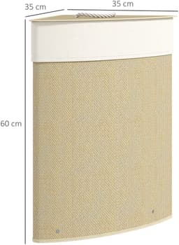 HOMCOM Wasmand - Bamboe - 35x35x60cm - Natuurlijk Hout — thumbnail 3
