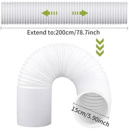 Afvoerslang - Ventilatieslang Flexibel - Airco Koeling - Eenvoudige Installatie - 2 Meter 150mm - Wit — thumbnail 5