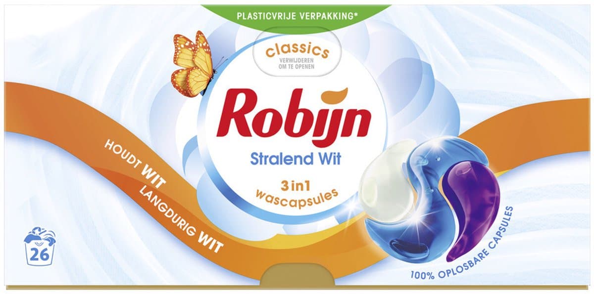 Robijn Wascapsules 3-in-1 Stralend Wit 26 stuks — afbeelding 1