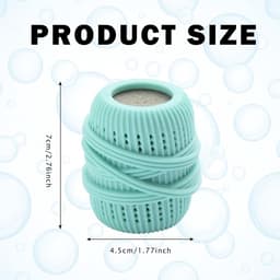 Herbruikbare wasmiddelcapsules, dispensers voor wasverzachter, schoonmaaksponzen voor de was, huishoudelijke alternatieven (blauw). — thumbnail 2