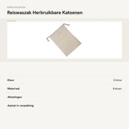 Dailygoods- Reiswaszak Katoen - Opbergtas voor Vuile Kleren - Multifunctioneel - Lichtgewicht - Duurzaam - Zacht en Huidvriendelijk (30 * 40cm) - Waszak — thumbnail 5