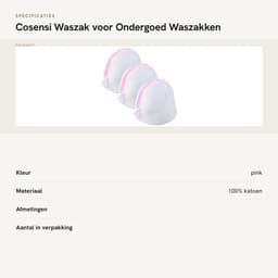 Dailygoods- Waszak met rits - Waszak voor ondergoed - Waszak voor sokken - Waszakken groot - Set van 3 - Roze katoen — thumbnail 4