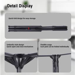 Dailygoods- Wasdroger Opvouwbaar - Hoog Inklapbaar - Droogrek met 6 Vleugels - Kledingrek voor Binnen/Buiten - Ruimtebesparend - Stabiele Droogstandaard — thumbnail 2