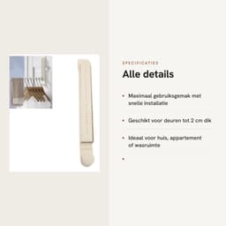 Dailygoods- Droogrek - Over de Deurhanger - Intrekbare Stang - Opvouwbaar - Draagbaar - Aluminiumlegering — thumbnail 4