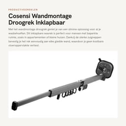 Dailygoods- Droogrek Inklapbaar - Wandmontage - Ruimtebesparend - Uittrekbaar - Aluminiumlegering - Eenvoudige installatie met sterke zuignappen - Wasrek — thumbnail 4