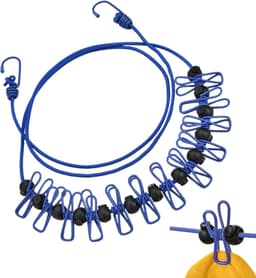 Reiswaslijn - Draagbare drooglijn - Kleding Drogen - Winddicht Antislip - 3.7 Meter - Blauw — thumbnail 5