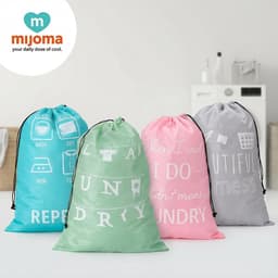 Dailygoods- Waszak Set van 4 - Opvouwbaar en Lichtgewicht - Waszakken met Spreuken - 50 x 70 cm - Polyester - Stijlvol en Functioneel - Wasmand — thumbnail 5