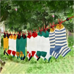 Waslijn met Clips - Drogere Lijn - Buiten Kleding Drogen - Winddicht Elastisch - Tot 3.7 Meter - Rood — thumbnail 3