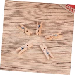 Houten Kledingknijpers - Was Knijpers - Kleding Ophangen - Duurzaam Hardhout - 100 Stuks - Houtkleur — thumbnail 2