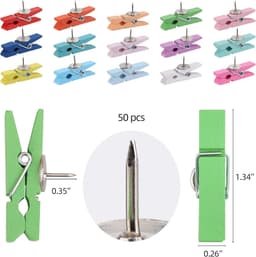 Kleurige duwspelden met houten clips - 50 stuks voor creatieve projecten — thumbnail 5