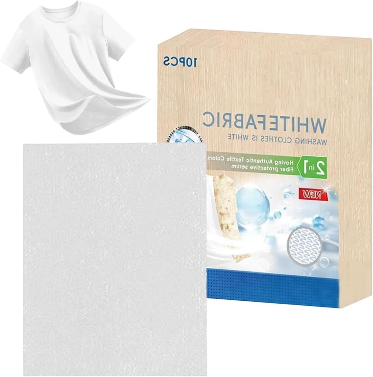 Textielverf Vellen - Kleurherstel Vellen - Kleding Opfrissen - Wasmachine Geschikt - 10 Stuks - Wit — afbeelding 1