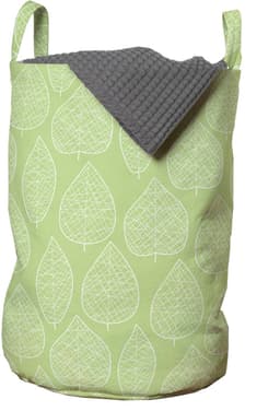 ABAKUHAUS Groene en Witte waszak, Lakens, Wasmand met handvatten Trekkoord voor wasserettes, Pistachegroen Wit — thumbnail 1