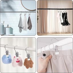 20 Stuks Kledingknijpers - RVS Was Haken - Antislip Kleding Hanger Clip - 360° Draaiende Schoen Clips - Metaal Clips voor Schoenen Sokken Handdoeken (Wit) — thumbnail 5