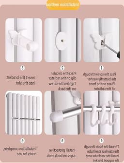 Dubbelpolig Handdoekenrek van Roestvrij Staal 50cm - Radiator Droogrek voor Kleding en Handdoeken, Ideaal voor Badkamer en Wasserij, Eenvoudige Installatie en Duurzaam Gebruik — thumbnail 4