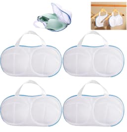 4 stuks - Waszakje Lingerie - Bh Waszakken - Waszakjes met Rits voor bh - Anti-Vervorming - Geschikt Voor A-C-cup met draaghandvat - voorkomt haken en vervorming bij machinale wasbehandeling — thumbnail 1