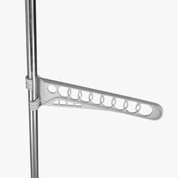 Wasrek - 59x170x59 cm - zilver en wit - met kledinghangers — thumbnail 5