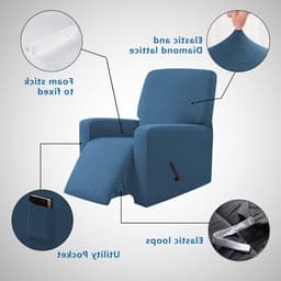 Elastic Stoelhoes voor Volledige Bescherming van Ligstoelen - UV-bestendig, Waterdicht en Ademend (Jeansblauw) — thumbnail 3