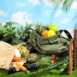 Fruit Plukzak - Oogsttas Schort - Tuinieren Oogsten - Grote Capaciteit - N.v.t. - Militair Groen — thumbnail 4